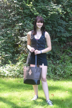 Two Toned Leather Tote