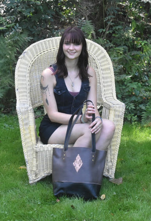 Two Toned Leather Tote