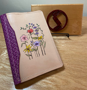 Leather Field Journal Hand Painted Cover