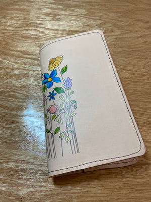 Leather Field Journal Hand Painted Cover