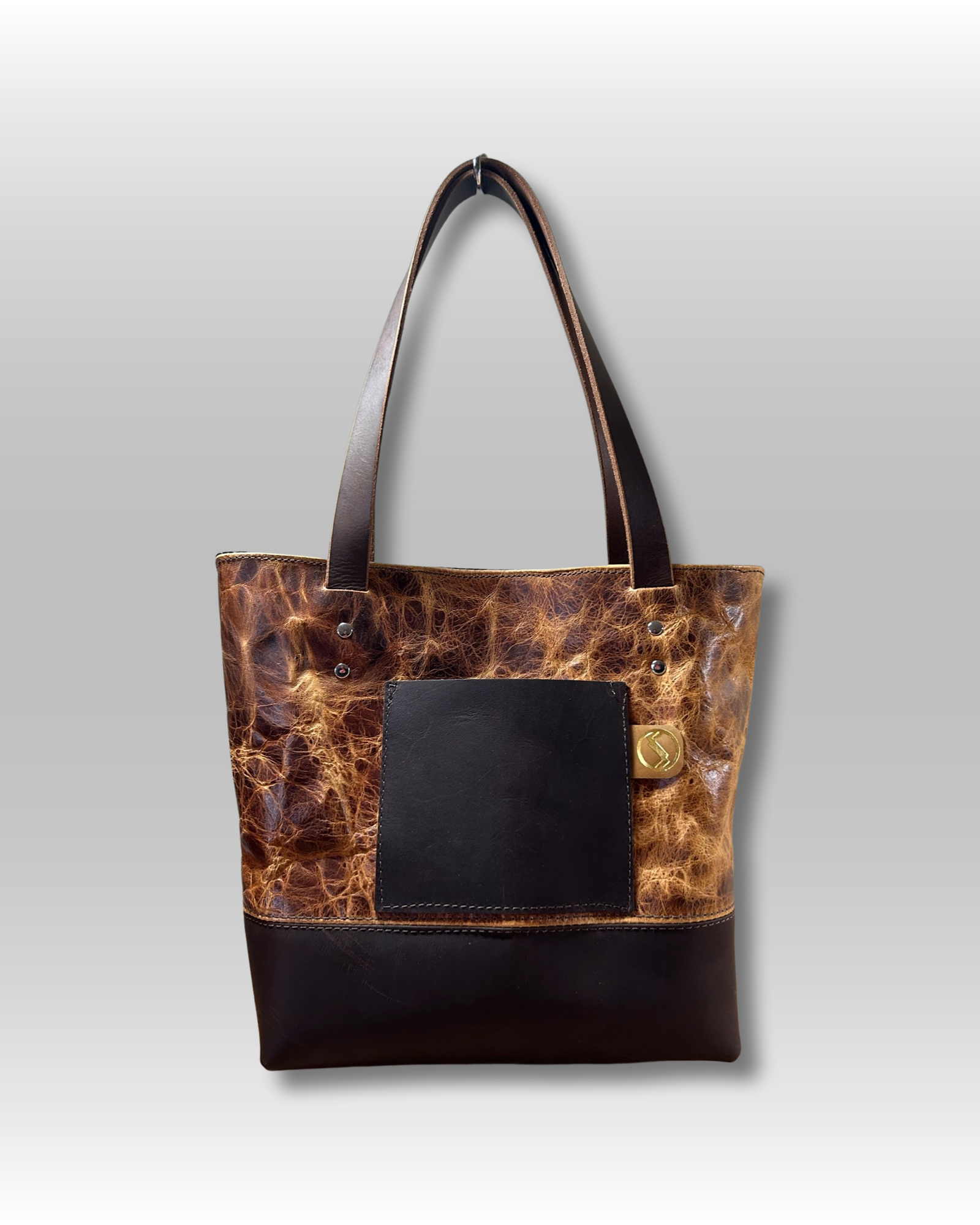 Two Toned Leather Tote